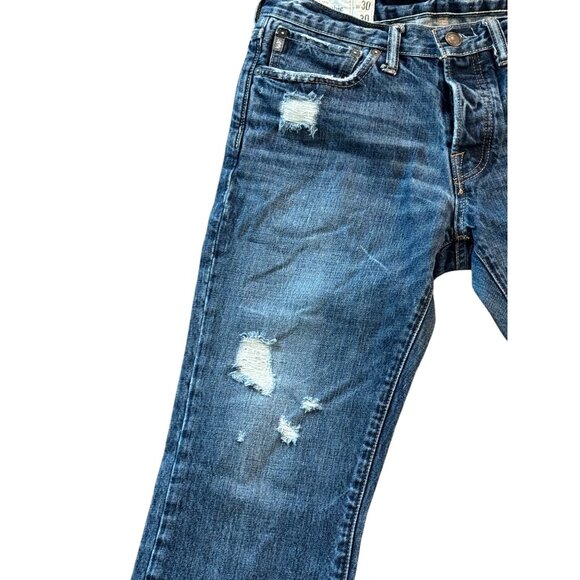 Abercrombie & Fitch Distressed Mens Jeans W30 L30 Blue Vintage Style Casual Deni - Picture 3 of 9
